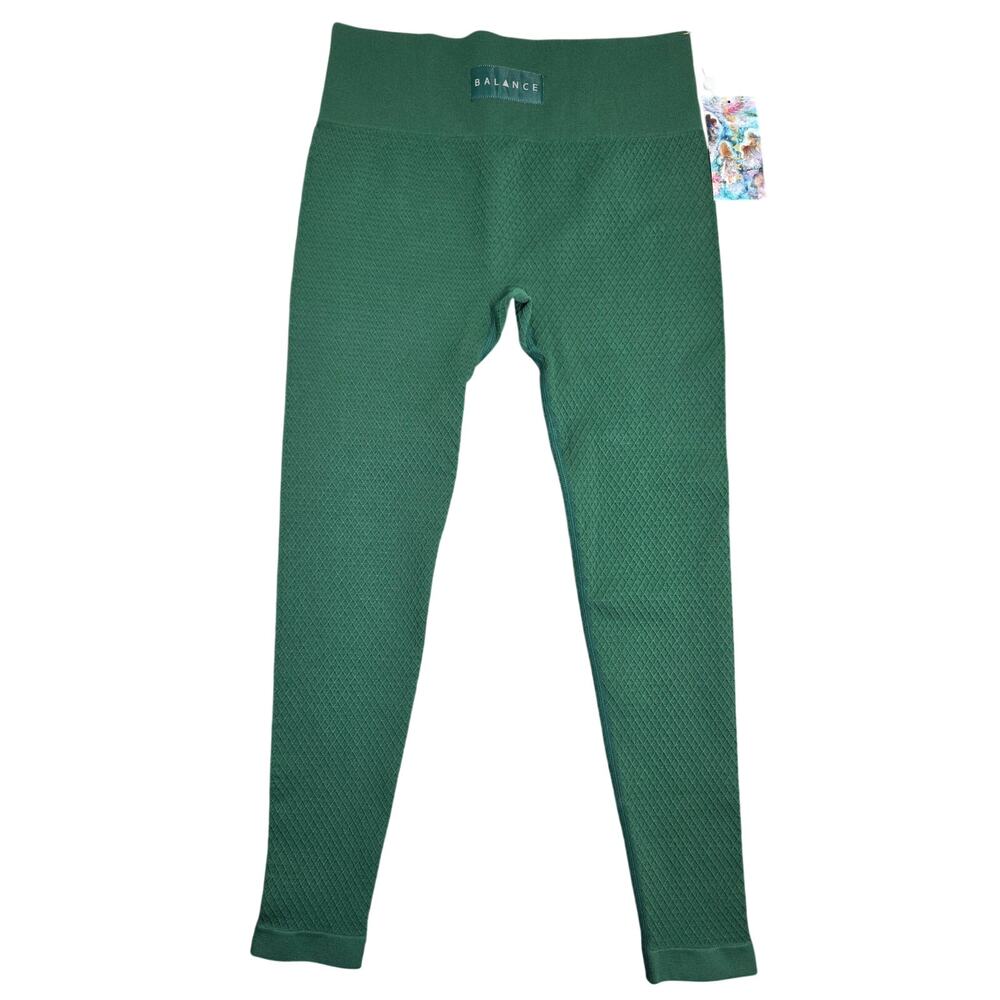 Balance Athletica High Waisted Diamond Textured Quartz Legging Green